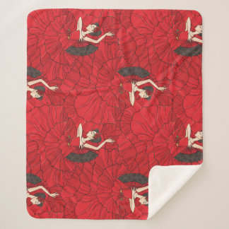 Couverture Sherpa Motif de danse vintage Tango Flamenco