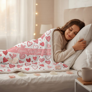 Couverture Sherpa Motif de dessin au cœur doux minimaliste