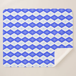 Couverture Sherpa Motif de diamant bleu royal