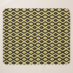 Couverture Sherpa Motif de diamant jaune citron et noir