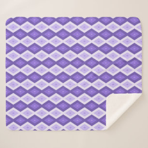 Couverture Sherpa Motif de diamant violet