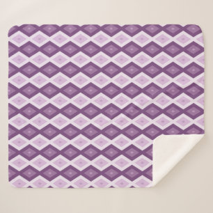 Couverture Sherpa Motif de diamant violet