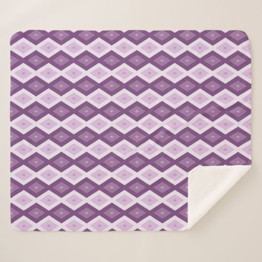 Couverture Sherpa Motif de diamant violet (Devant (Horizontal))