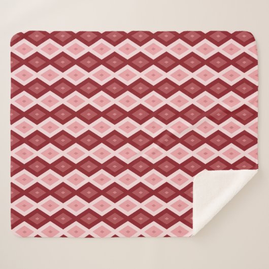 Couverture Sherpa Motif de diamants rouges (Devant (Horizontal))