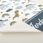 Couverture Sherpa Motif de dinosaure arc-en-ciel mignon (3/4)