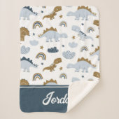 Couverture Sherpa Motif de dinosaure arc-en-ciel mignon (Devant)