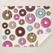 Couverture Sherpa Motif De Donuts, Donuts Colorés, Saupoudrages (Devant (Horizontal))