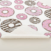 Couverture Sherpa Motif De Donuts, Donuts Roses, Donuts Blancs (3/4)