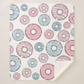 Couverture Sherpa Motif De Donuts, Donuts Roses, Donuts Bleus (Devant)