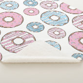 Couverture Sherpa Motif De Donuts, Donuts Roses, Donuts Bleus (3/4)