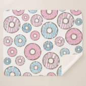 Couverture Sherpa Motif De Donuts, Donuts Roses, Donuts Bleus (Devant (Horizontal))