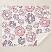 Couverture Sherpa Motif De Donuts, Donuts Roses, Donuts Violets (Devant (Horizontal))