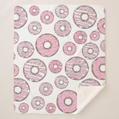 Couverture Sherpa Motif De Donuts, Donuts Roses, Saupoudrages (Devant)