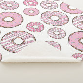 Couverture Sherpa Motif De Donuts, Donuts Roses, Saupoudrages (3/4)