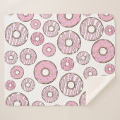 Couverture Sherpa Motif De Donuts, Donuts Roses, Saupoudrages (Devant (Horizontal))