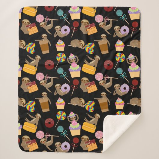Couverture Sherpa Motif de festins de bonbon à paresse (Devant)