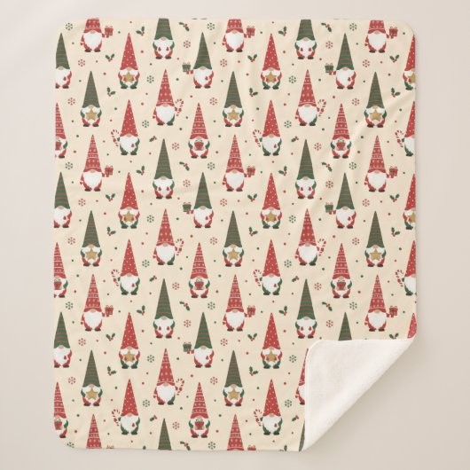 Couverture Sherpa Motif de fête de gnome de Noël (Devant)