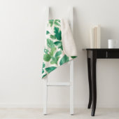 Couverture Sherpa Motif de feuillage vert luxuriant (En situation)