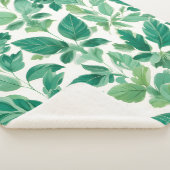 Couverture Sherpa Motif de feuillage vert luxuriant (3/4)