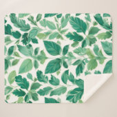 Couverture Sherpa Motif de feuillage vert luxuriant (Devant (Horizontal))