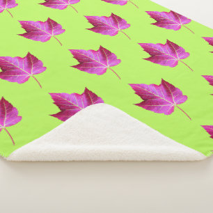 Couverture Sherpa Motif de feuille d'érable rouge d'automne sur fond