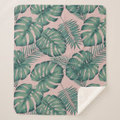 Couverture Sherpa Motif de feuille tropicale (Devant)