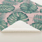 Couverture Sherpa Motif de feuille tropicale (3/4)
