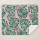 Couverture Sherpa Motif de feuille tropicale (Devant (Horizontal))