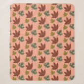 Couverture Sherpa Motif de feuilles d'automne (Devant)