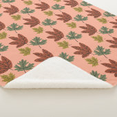 Couverture Sherpa Motif de feuilles d'automne (3/4)