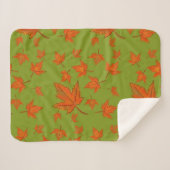 Couverture Sherpa Motif de feuilles d'érable (Devant (Horizontal))