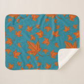 Couverture Sherpa Motif de feuilles d'érable (Devant (Horizontal))