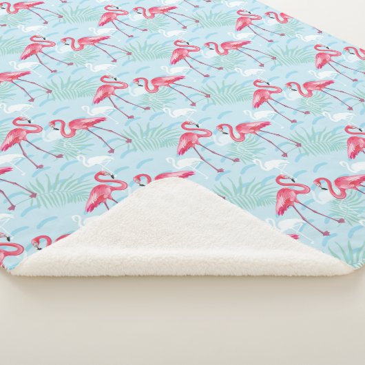 Couverture Sherpa Motif de Flamant rose (3/4)