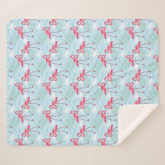 Couverture Sherpa Motif de Flamant rose (Devant (Horizontal))