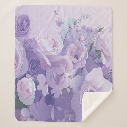 Couverture Sherpa Motif de fleur douce (Devant)