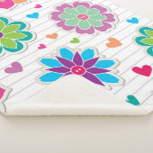 Couverture Sherpa Motif de fleurs (3/4)