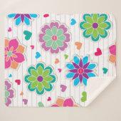 Couverture Sherpa Motif de fleurs (Devant (Horizontal))