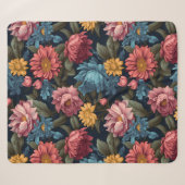 Couverture Sherpa Motif de fleurs colorées (Devant (Horizontal))