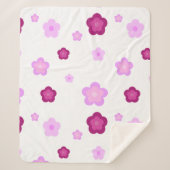 Couverture Sherpa Motif de fleurs de dégradé rose moderne (Devant)