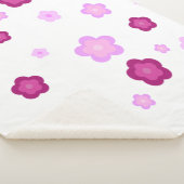 Couverture Sherpa Motif de fleurs de dégradé rose moderne (3/4)