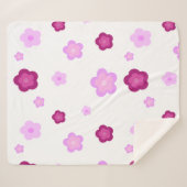 Couverture Sherpa Motif de fleurs de dégradé rose moderne (Devant (Horizontal))