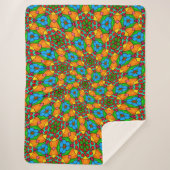 Couverture Sherpa Motif de fleurs esthétiques (Devant)