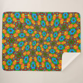 Couverture Sherpa Motif de fleurs esthétiques (Devant (Horizontal))