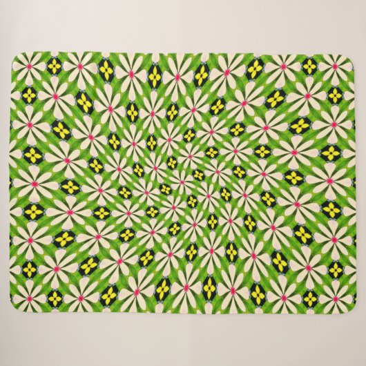 Couverture Sherpa Motif de fleurs esthétiques (Devant (Horizontal))