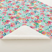 Couverture Sherpa Motif de fleurs peint (3/4)