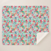 Couverture Sherpa Motif de fleurs peint (Devant (Horizontal))