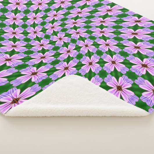Couverture Sherpa Motif de fleurs rose pâle (3/4)