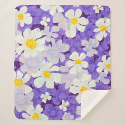 Couverture Sherpa Motif de fleurs vintage Abstrait (Devant)