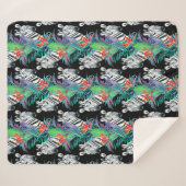 Couverture Sherpa Motif De Fleurs Zébrées Et Exotiques (Devant (Horizontal))