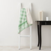 Couverture Sherpa Motif de flocon blanc vert et blanc d'hiver (En situation)